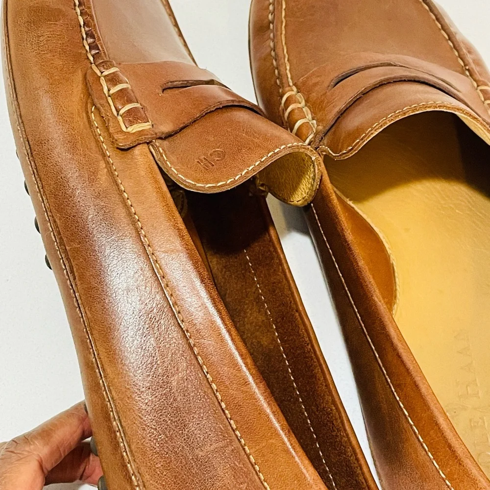 Cole Haan British Tan Leather Driving Loafers
